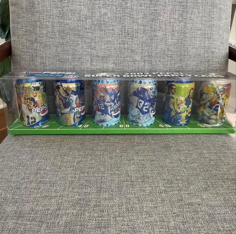 Vintage New in Package NIP Sealed 2003 Pepsi Super Bowl Can Set Collectible